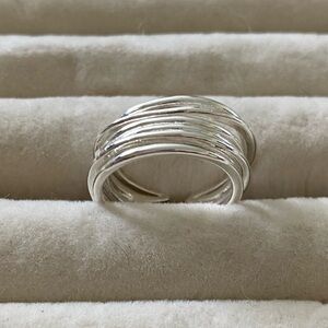 Contemporary wire sterling silver 925 ring